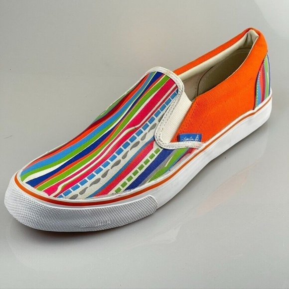 MAKAVELI BRANDED FLY BOY Shoes Multicolor Painted Stripe Canvas Slip-on Mens 13M - Picture 9 of 13